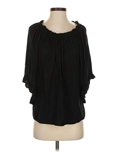 Pre-owned H&m 3/4 Sleeve Blouse In Black