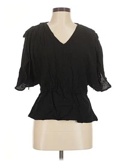 Pre-owned H&m 3/4 Sleeve Blouse In Black