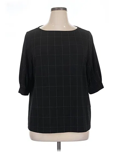 Pre-owned H&m 3/4 Sleeve Blouse In Black