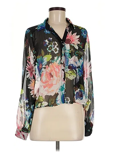 Pre-owned H&m 3/4 Sleeve Blouse In Black