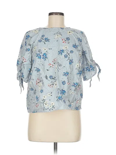 Pre-owned H&m 3/4 Sleeve Blouse In Blue