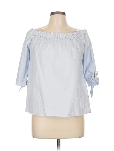 Pre-owned H&m 3/4 Sleeve Blouse In Blue