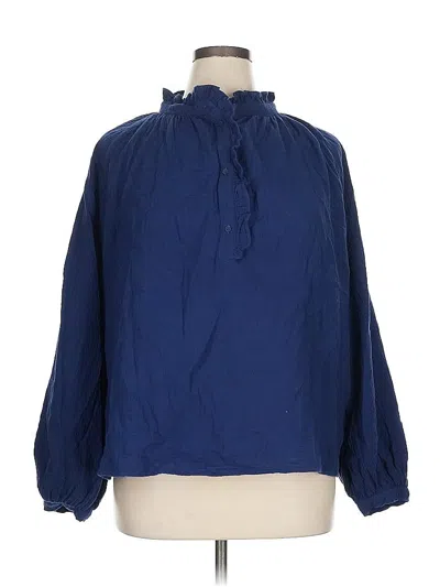 Pre-owned H&m 3/4 Sleeve Blouse In Blue