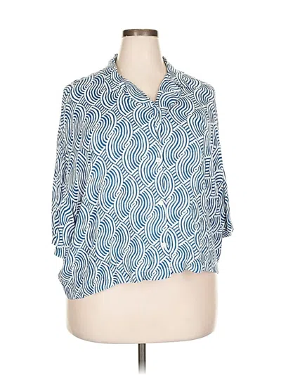 Pre-owned H&m 3/4 Sleeve Blouse In Blue