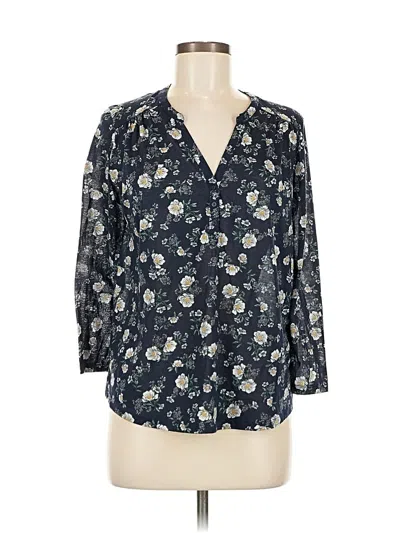 Pre-owned H&m 3/4 Sleeve Blouse In Blue
