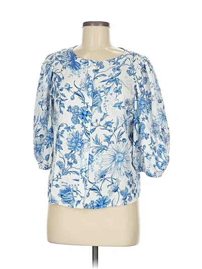Pre-owned H&m 3/4 Sleeve Blouse In Blue