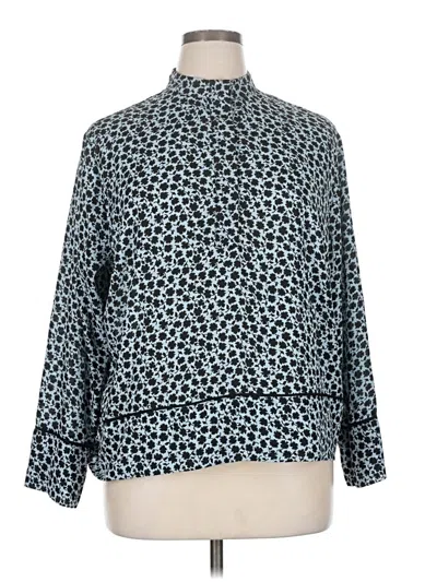 Pre-owned H&m 3/4 Sleeve Blouse In Blue