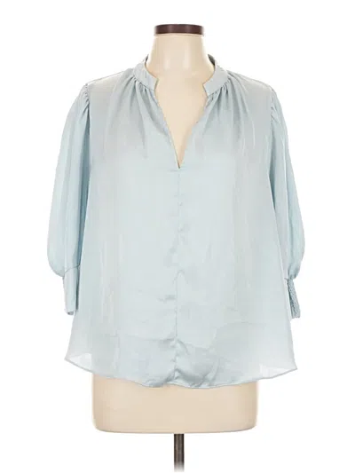 Pre-owned H&m 3/4 Sleeve Blouse In Blue