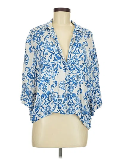Pre-owned H&m 3/4 Sleeve Blouse In Blue