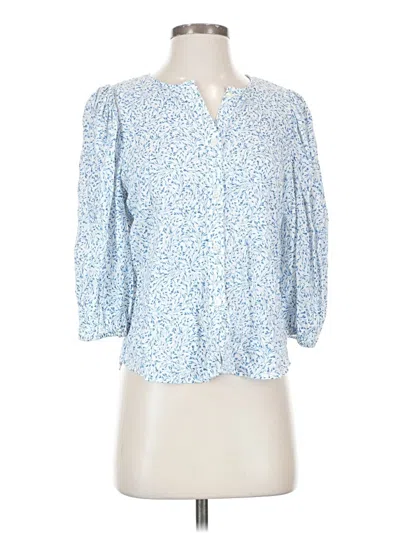 Pre-owned H&m 3/4 Sleeve Blouse In Blue