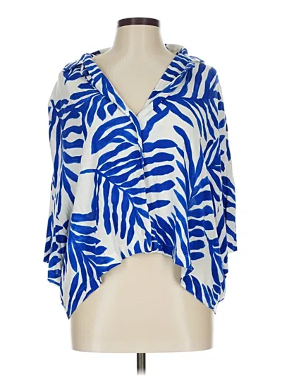 Pre-owned H&m 3/4 Sleeve Blouse In Blue
