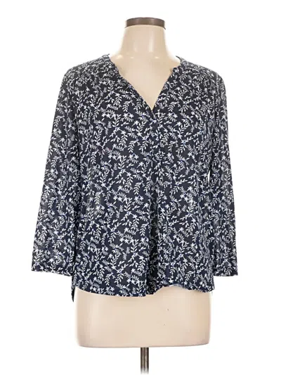 Pre-owned H&m 3/4 Sleeve Blouse In Blue