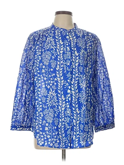 Pre-owned H&m 3/4 Sleeve Blouse In Blue