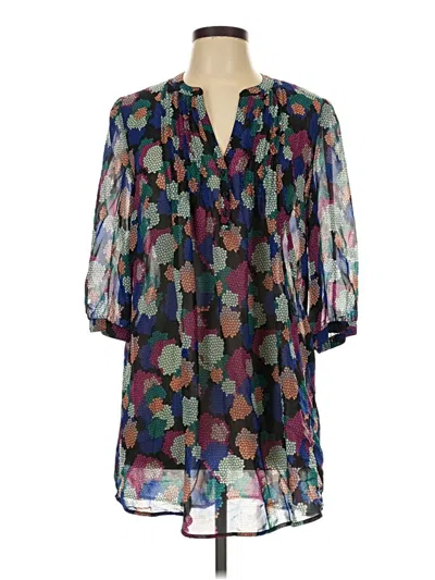 Pre-owned H&m 3/4 Sleeve Blouse In Blue