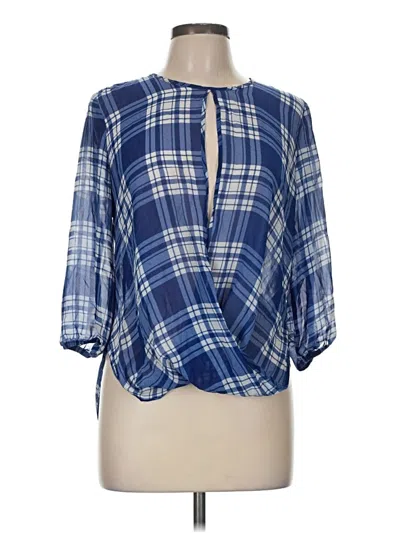 Pre-owned H&m 3/4 Sleeve Blouse In Blue