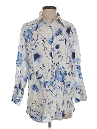 Pre-owned H&m 3/4 Sleeve Blouse In Blue