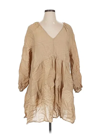 Pre-owned H&m 3/4 Sleeve Blouse In Brown