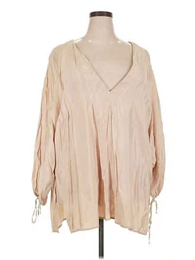Pre-owned H&m 3/4 Sleeve Blouse In Brown
