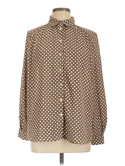 Pre-owned H&m 3/4 Sleeve Blouse In Brown