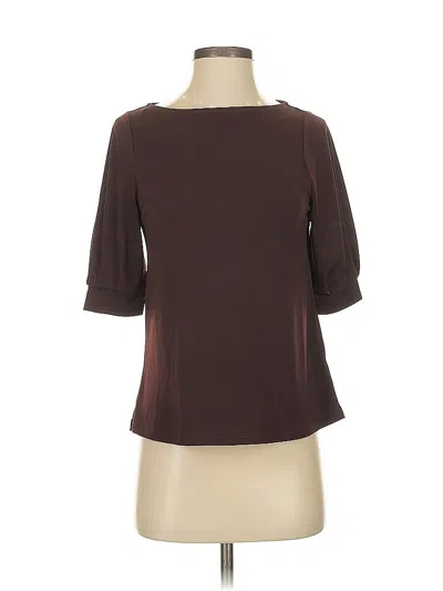 Pre-owned H&m 3/4 Sleeve Blouse In Burgundy
