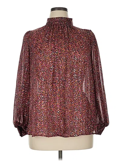 Pre-owned H&m 3/4 Sleeve Blouse In Burgundy
