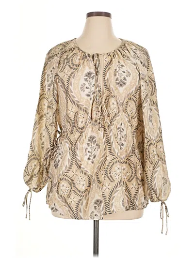 Pre-owned H&m 3/4 Sleeve Blouse In Gold