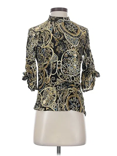 Pre-owned H&m 3/4 Sleeve Blouse In Gold
