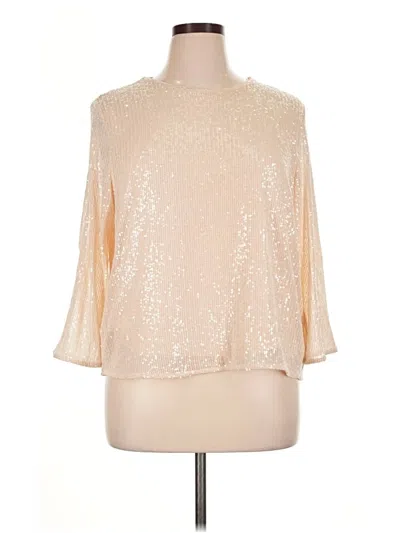 Pre-owned H&m 3/4 Sleeve Blouse In Gold
