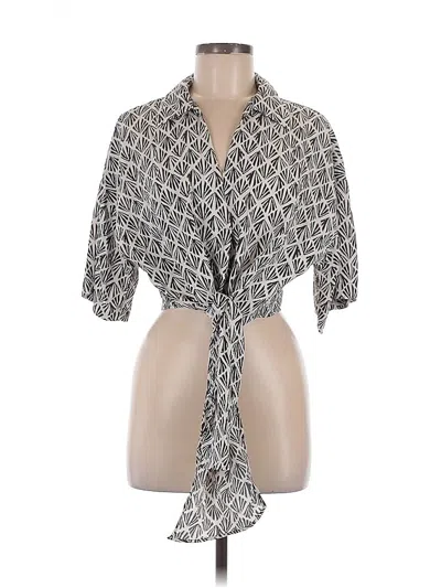 Pre-owned H&m 3/4 Sleeve Blouse In Gray