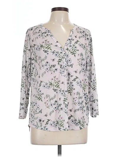 Pre-owned H&m 3/4 Sleeve Blouse In Gray