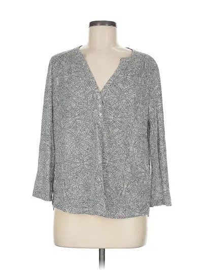 Pre-owned H&m 3/4 Sleeve Blouse In Gray