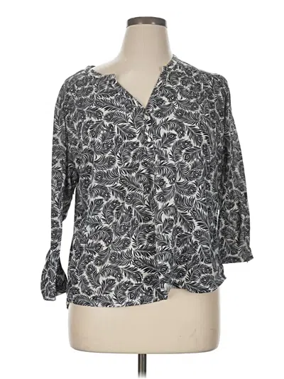 Pre-owned H&m 3/4 Sleeve Blouse In Gray