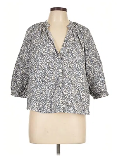 Pre-owned H&m 3/4 Sleeve Blouse In Gray