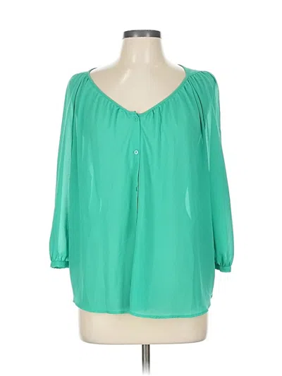 Pre-owned H&m 3/4 Sleeve Blouse In Green