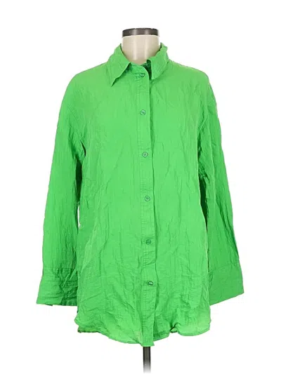 Pre-owned H&m 3/4 Sleeve Blouse In Green
