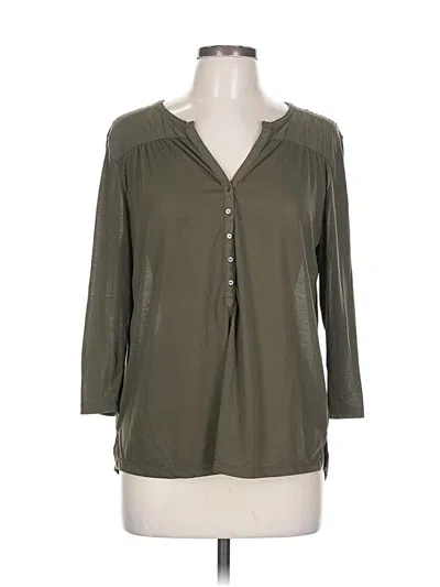 Pre-owned H&m 3/4 Sleeve Blouse In Green
