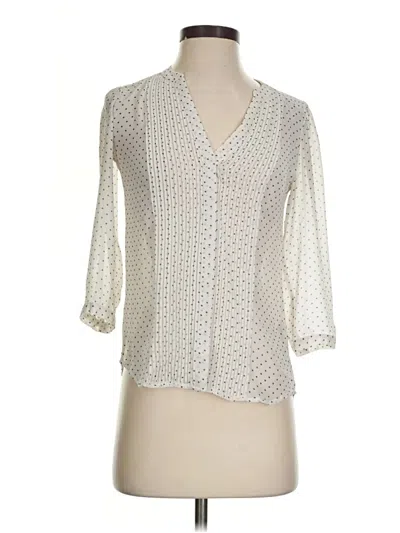 Pre-owned H&m 3/4 Sleeve Blouse In Ivory