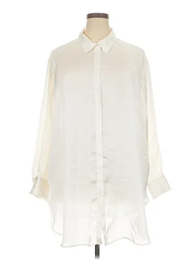 Pre-owned H&m 3/4 Sleeve Blouse In Ivory