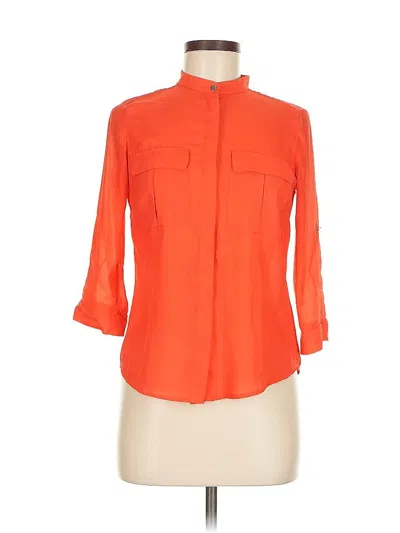 Pre-owned H&m 3/4 Sleeve Blouse In Orange