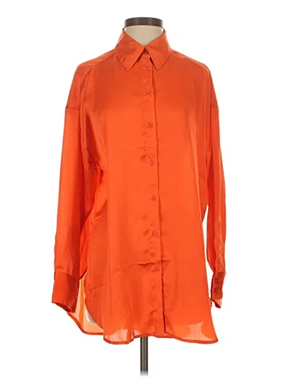 Pre-owned H&m 3/4 Sleeve Blouse In Orange