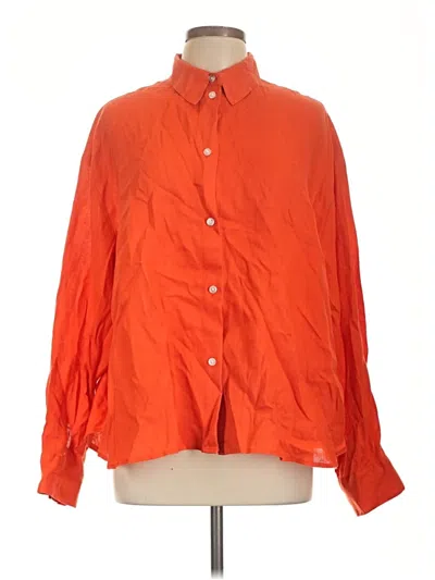 Pre-owned H&m 3/4 Sleeve Blouse In Orange