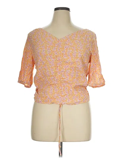 H&m 3/4 Sleeve Blouse In Orange