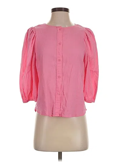 Pre-owned H&m 3/4 Sleeve Blouse In Pink
