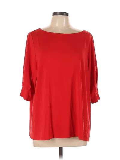 Pre-owned H&m 3/4 Sleeve Blouse In Red