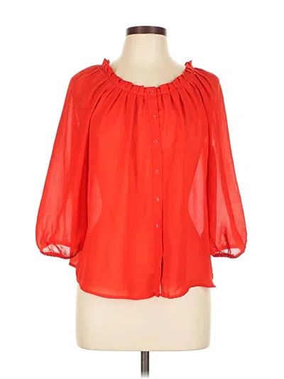 Pre-owned H&m 3/4 Sleeve Blouse In Red