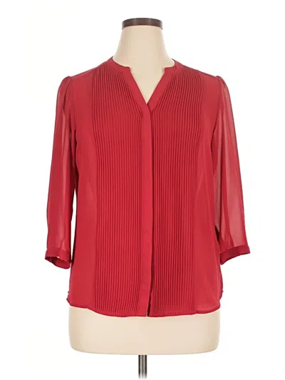 Pre-owned H&m 3/4 Sleeve Blouse In Red