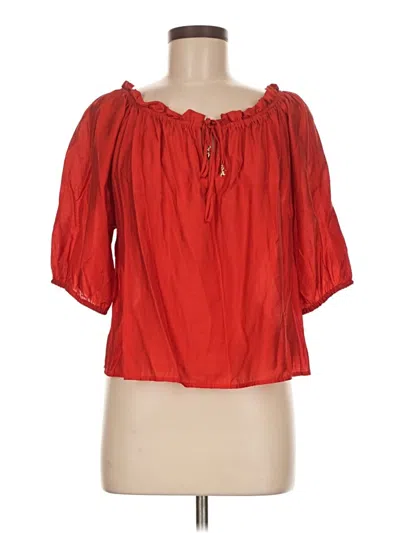 Pre-owned H&m 3/4 Sleeve Blouse In Red