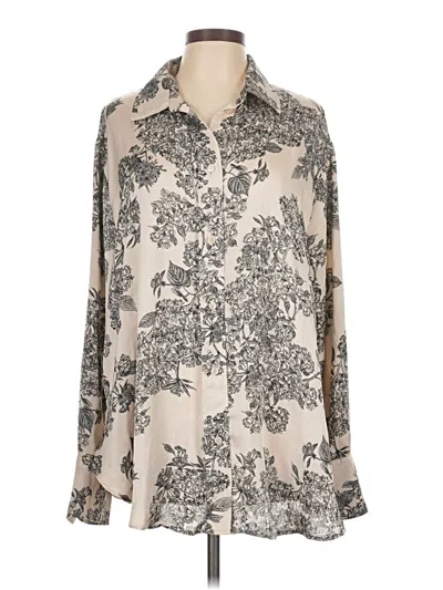 Pre-owned H&m 3/4 Sleeve Blouse In Silver