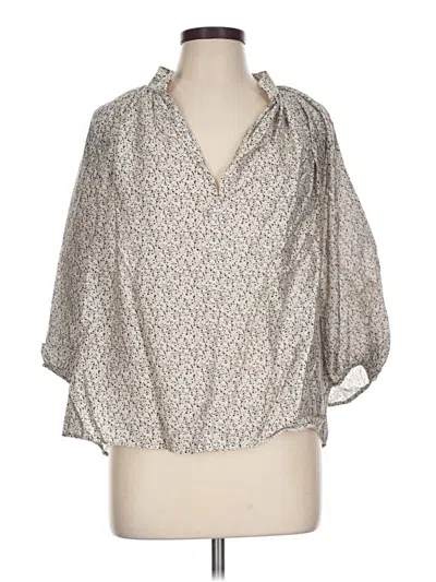 Pre-owned H&m 3/4 Sleeve Blouse In Silver