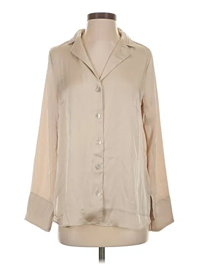 Pre-owned H&m 3/4 Sleeve Blouse In Tan